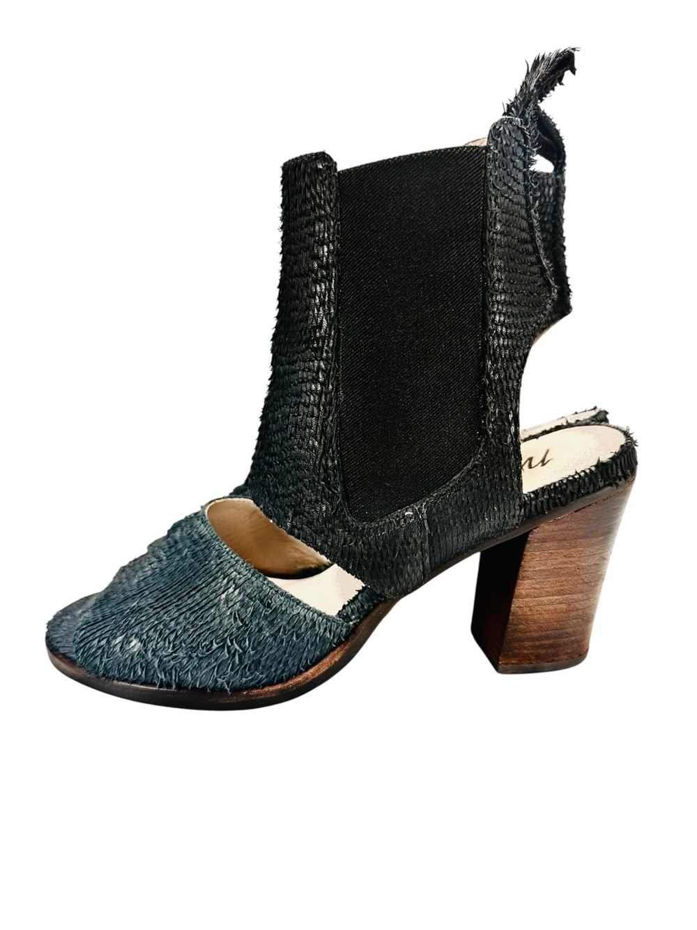 Matisse "Smith" Black Leather Peep Toe Heeled Bootie Size 8.5 - Picture 5 of 8